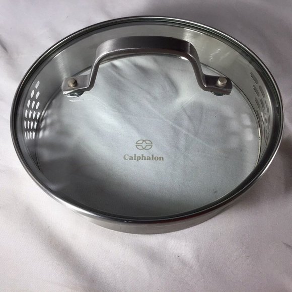 CALPHALON 7 1/4” Glass Stainless Steel 1084118 Replacement Strainer Metal Lid - Picture 5 of 8